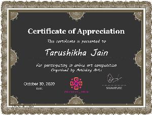 Certificate of Appreciation