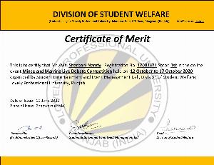 1st place Debate Competition