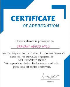 Certificate of appreciation 